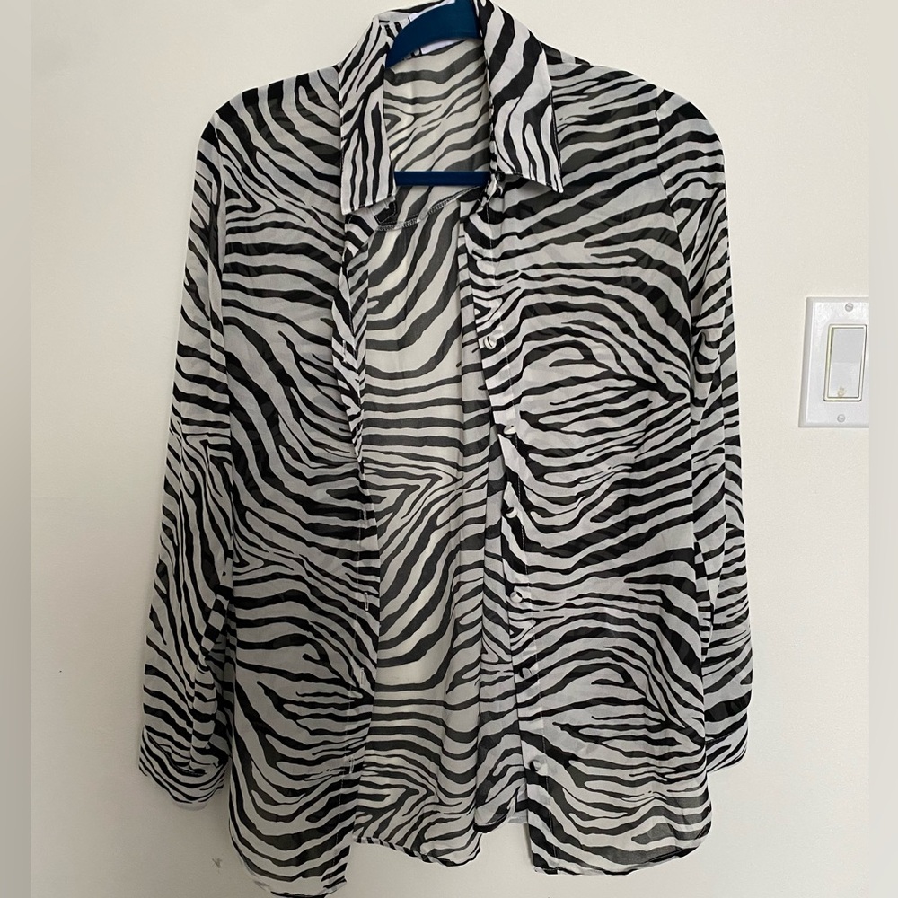 Princess Polly zebra print sheer blouse